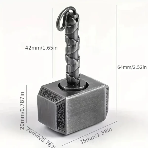 Wiitin Thor’s Battle Hammer Metal Fidget Spinner – Mjolnir Keychain Toy - Image 3
