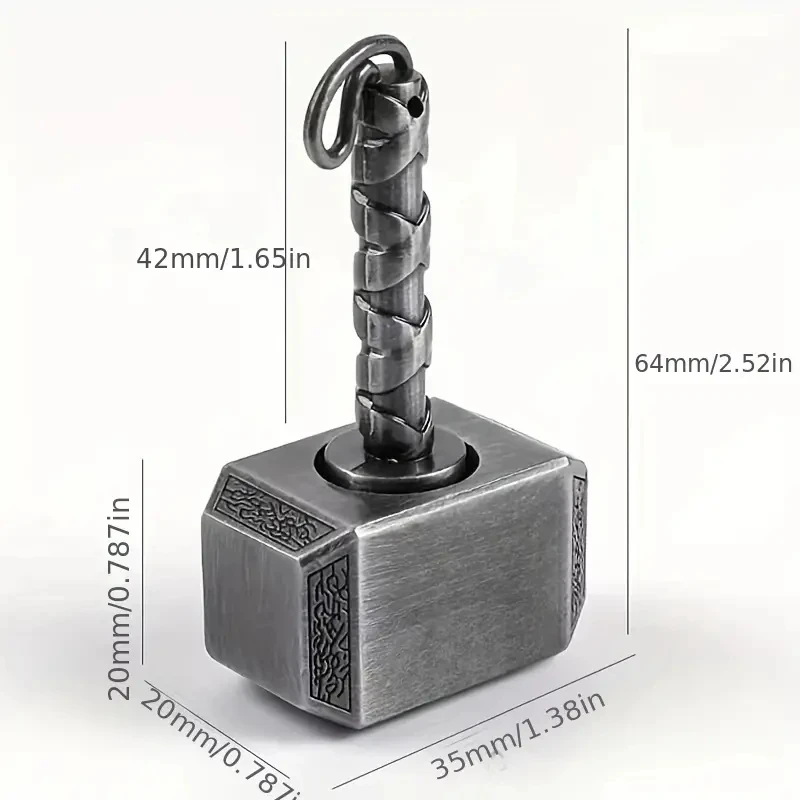 Wiitin Thor’s Battle Hammer Metal Fidget Spinner – Mjolnir Keychain Toy 3 Wiitin Thor’s Battle Hammer Metal Fidget Spinner – Mjolnir Keychain Toy - Image 3
