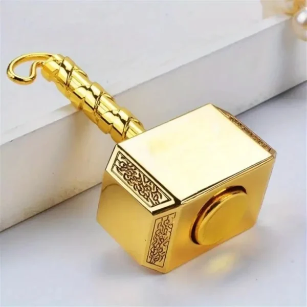 Wiitin Thor’s Battle Hammer Metal Fidget Spinner – Mjolnir Keychain Toy - Image 4