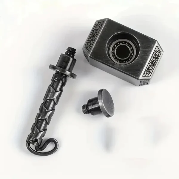 Wiitin Thor’s Battle Hammer Metal Fidget Spinner – Mjolnir Keychain Toy - Image 2
