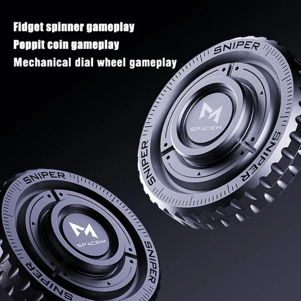 Sniper 3-in-1 Metal EDC Fidget Spinner – Push Card, Coin & Hand Spinner - Image 3